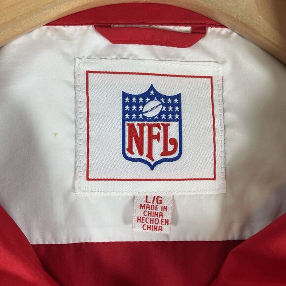 Tampa Bay Buccaneers Full Zip Windbreaker Jacket Men's Large Red NFL Authentic - Picture 2 of 7